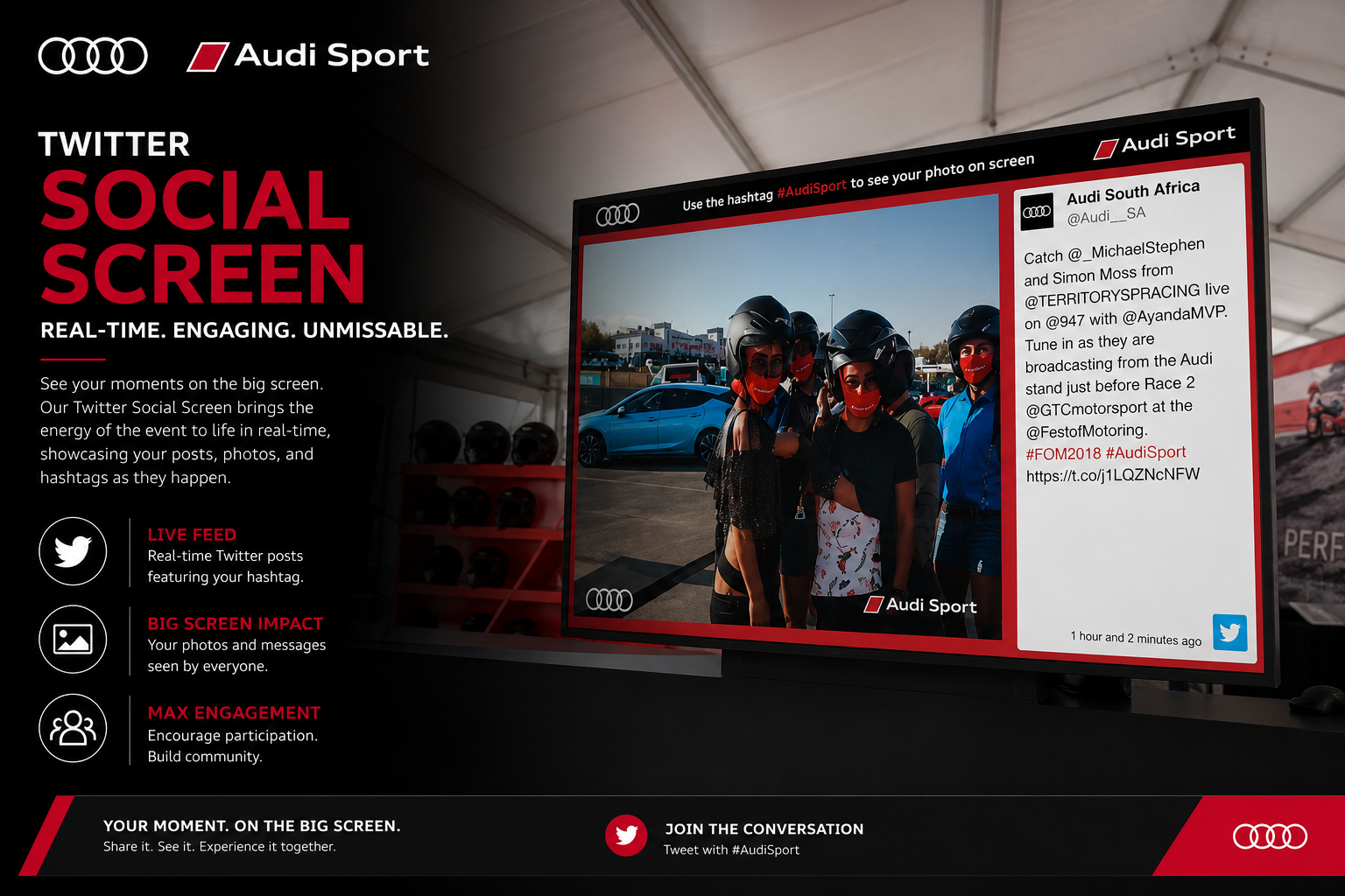 Twitter Social Screen — Live Tweet Moderation + Roaming Photos