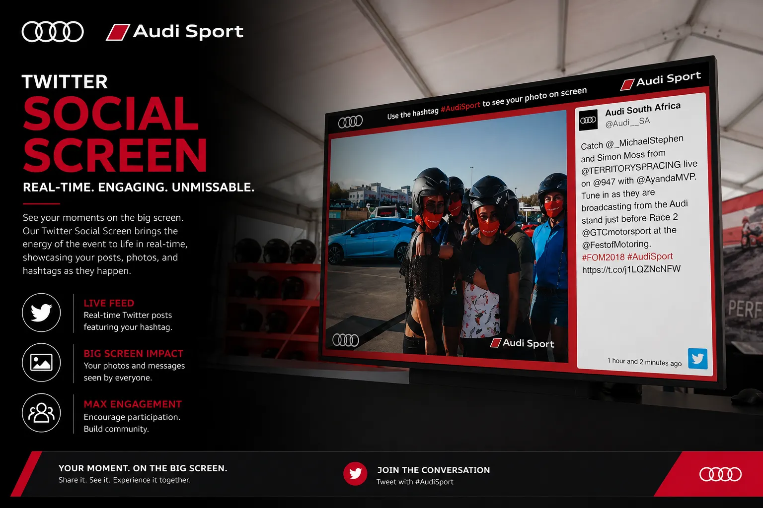 Twitter Social Screen — Live Tweet Moderation + Roaming Photos