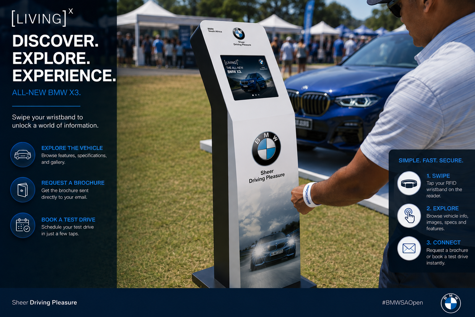BMW Vehicle Info Plinths — 7 Models · Test Drive Booking · Digital Brochure