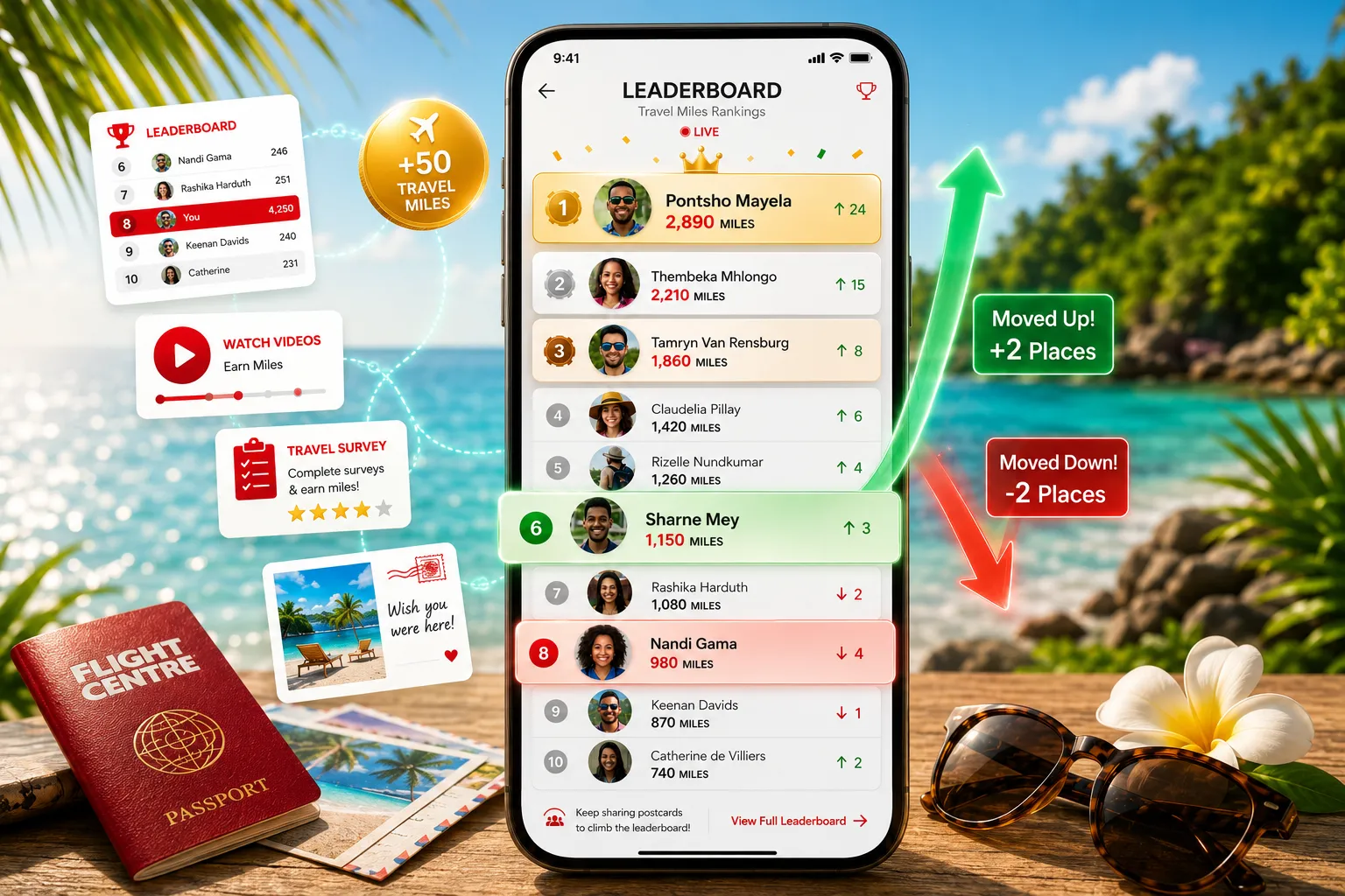 Live Leaderboard — Travel Miles Rankings