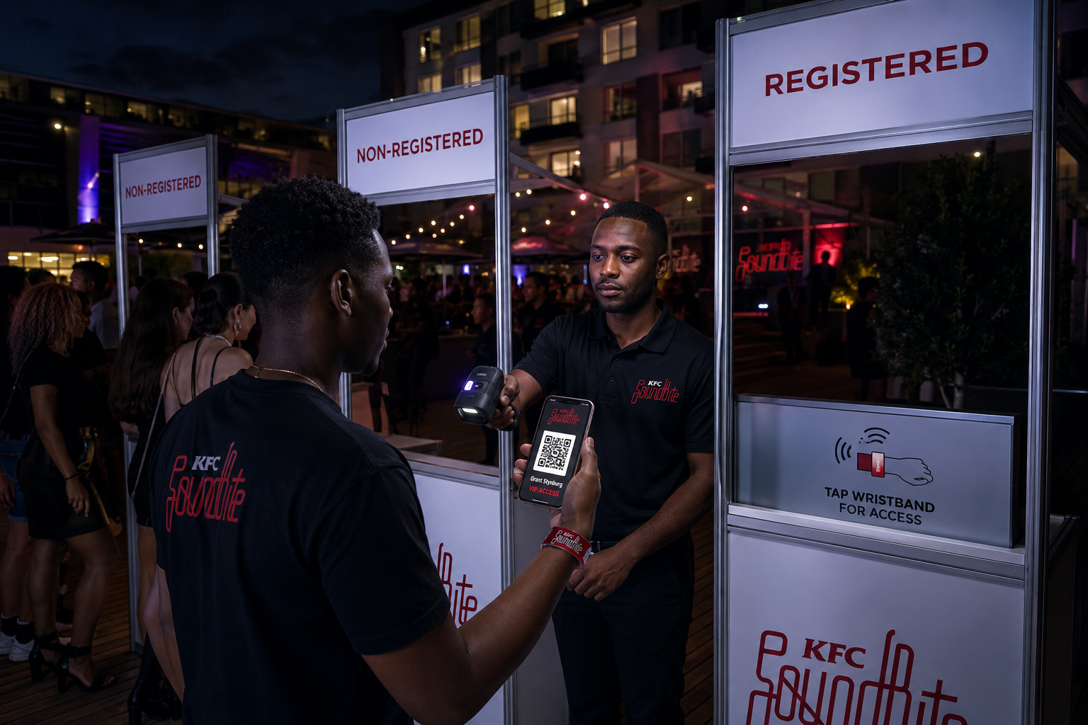 Access Control — QR Ticket Scan & NFC Wristband Linking
