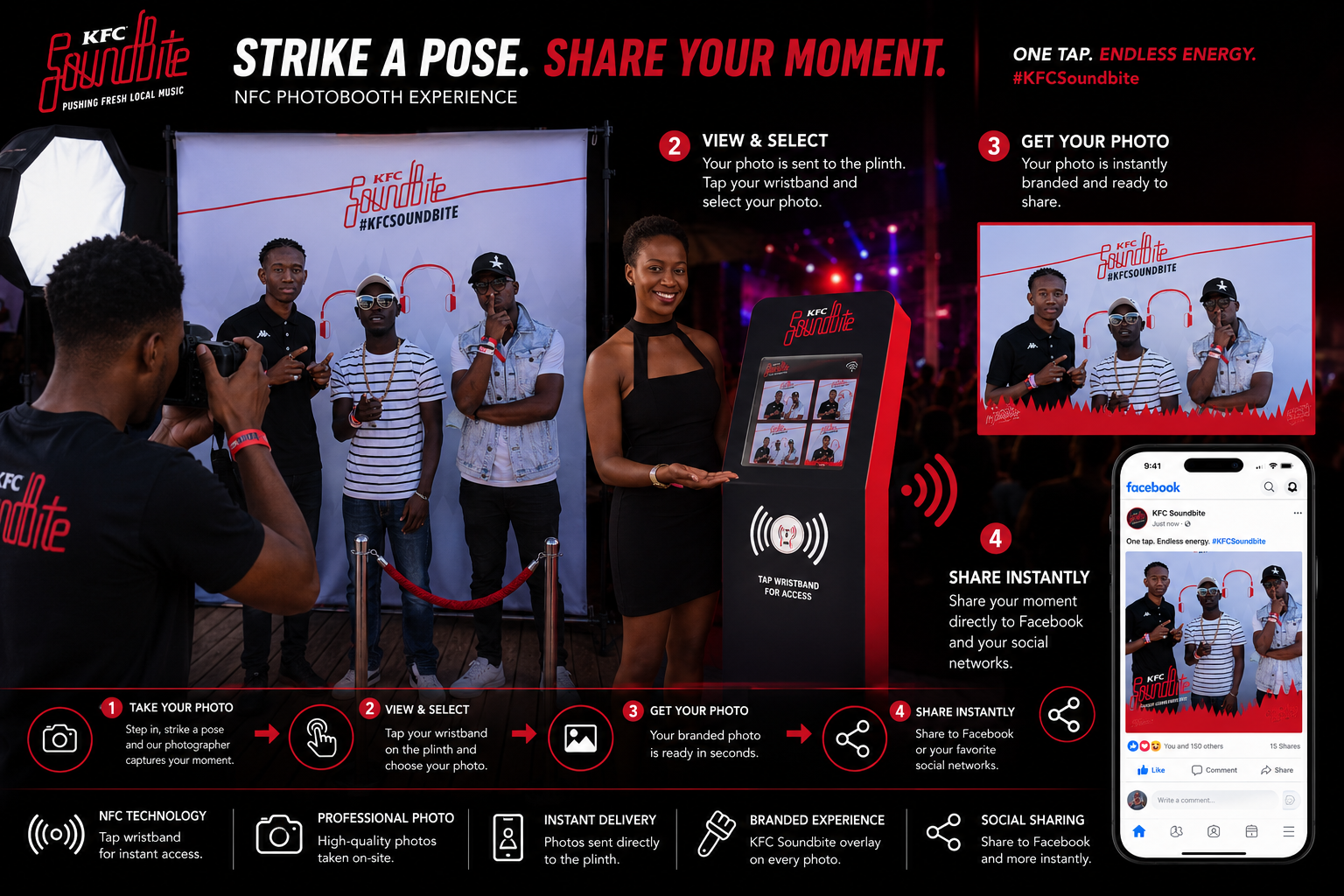 NFC Photobooth — WiFi DSLR · Custom Branded Overlay · Auto-Post