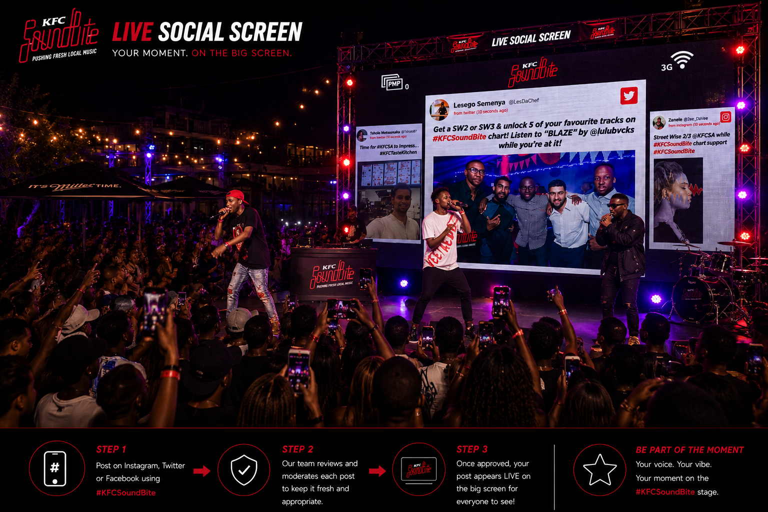 Live Social Screen — #KFCSoundBite Twitter Moderation & Display