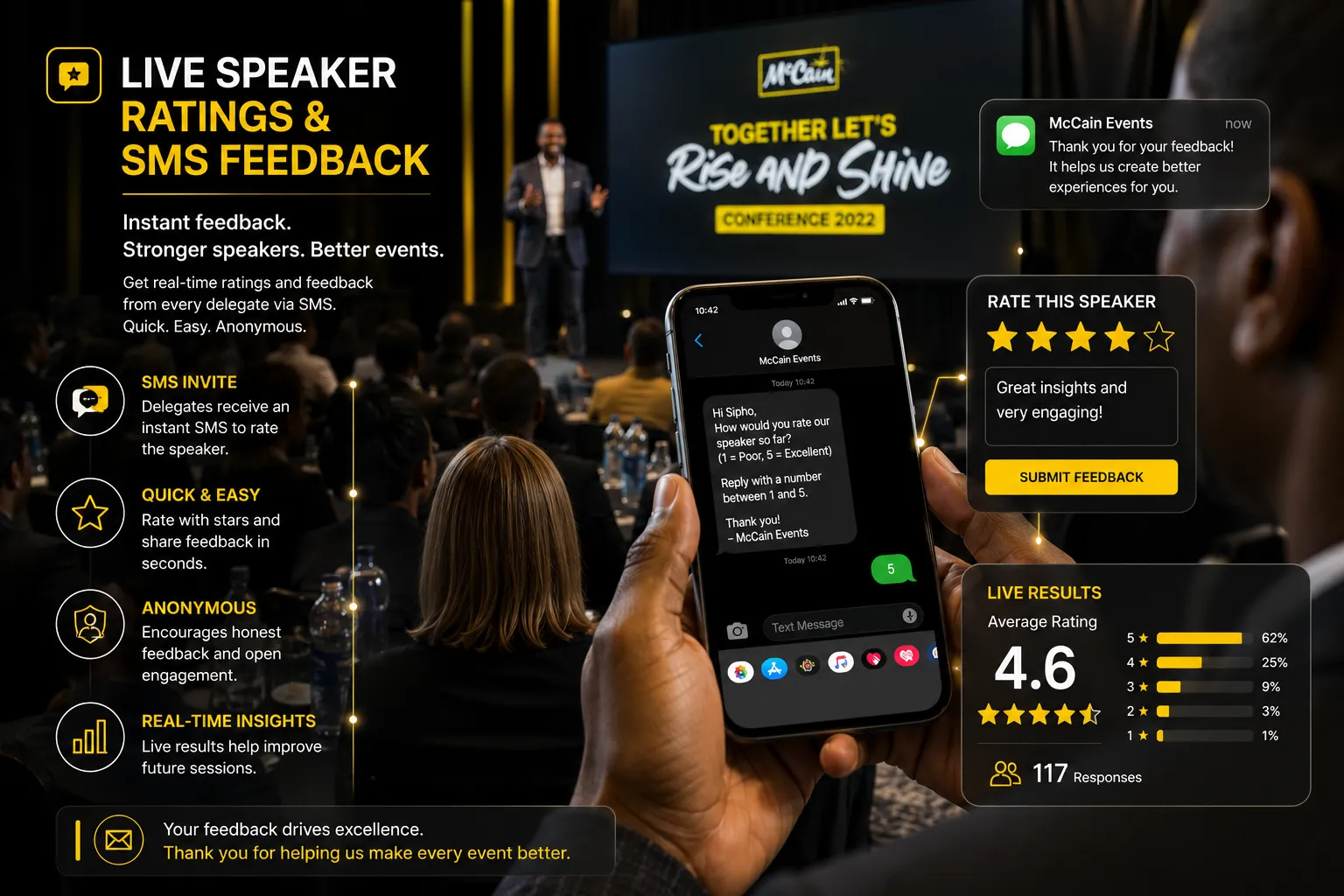 Speaker Rating, Surveys & Quizzes