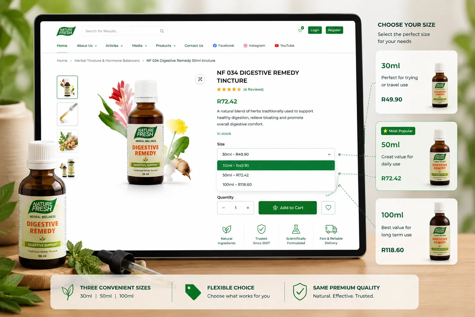 Product Variations — Separate Sizes and Pricing for the Same Product
