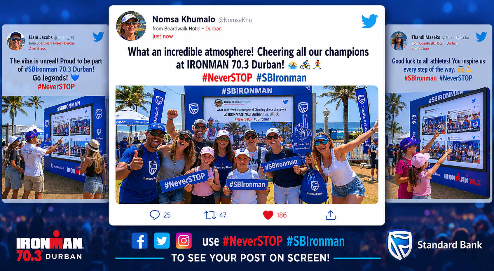 Live #SBIRONMAN Social Screen — Real-Time Twitter Hashtag Display